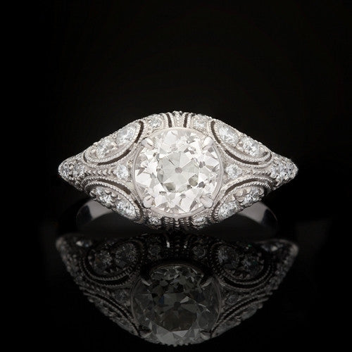 2.04ct tw European Cut Diamond Ring