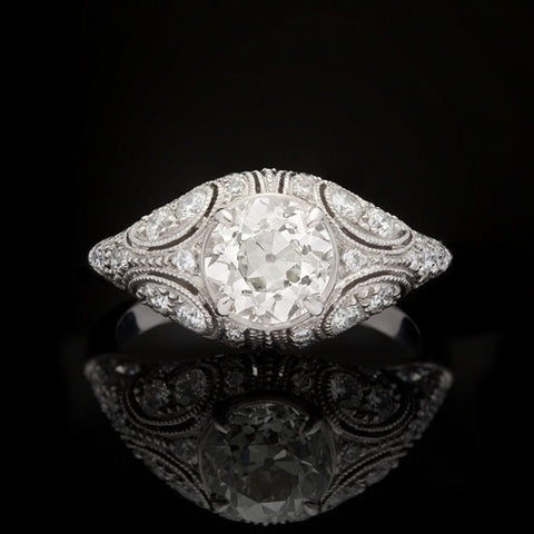 2.04ct tw European Cut Diamond Ring