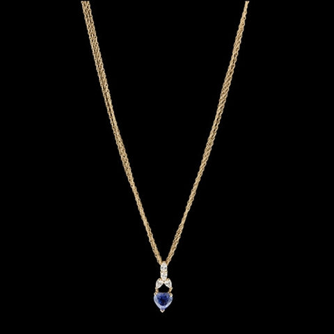 Blue Topaz & Diamond Heart Necklace