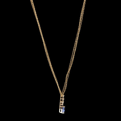 Blue Topaz & Diamond Heart Necklace