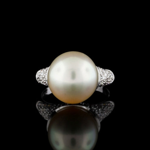 South Sea Pearl & Diamond 18KT Ring