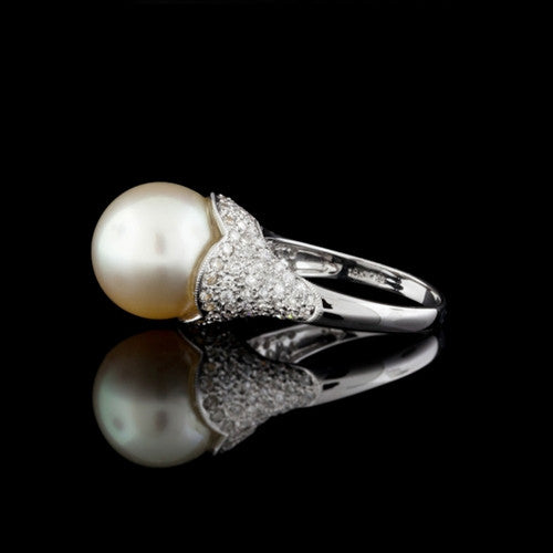South Sea Pearl & Diamond 18KT Ring
