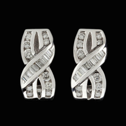 14KT Mixed Cut Diamond Earrings