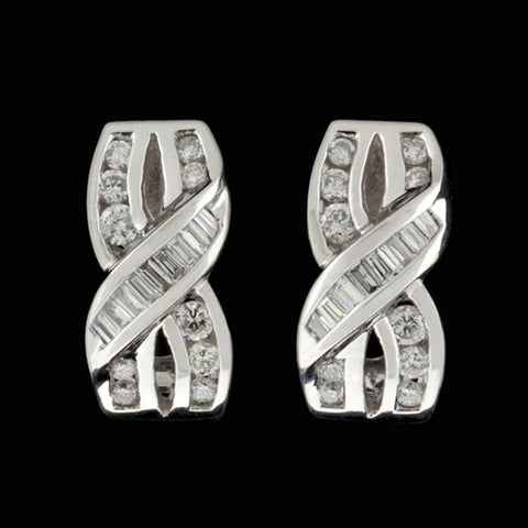 14KT Mixed Cut Diamond Earrings