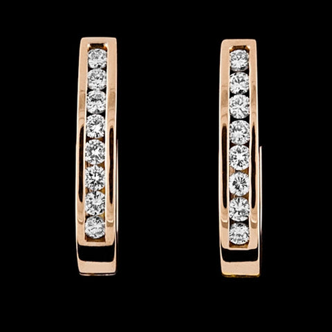 14KT Diamond Hoop Earrings