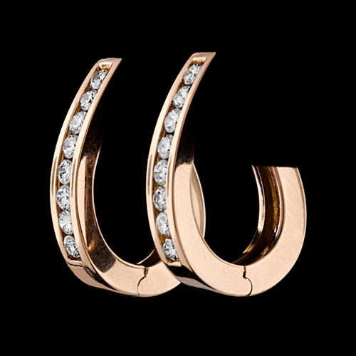 14KT Diamond Hoop Earrings