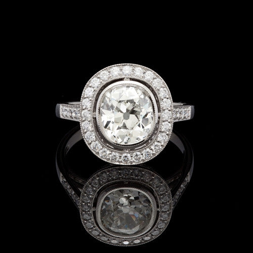 2.17ct tw Old Mine Cut GIA Diamond Ring