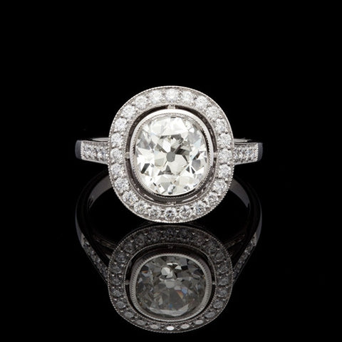 2.17ct tw Old Mine Cut GIA Diamond Ring