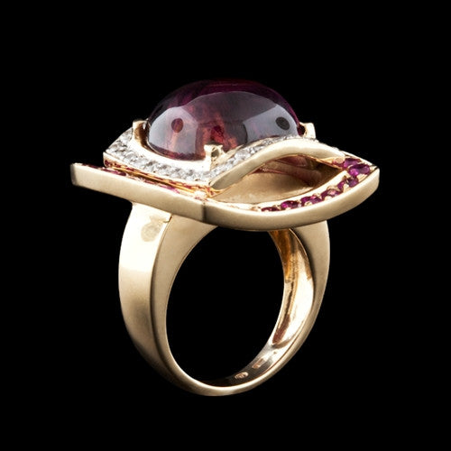 Rubelite, Ruby & Diamond Cocktail Ring