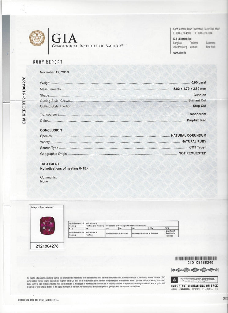 GIA Natural Unheated Ruby in Custom French Platinum Diamond Mounting