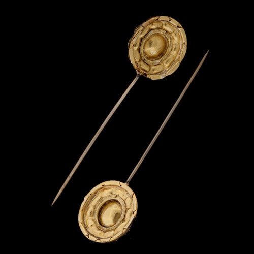 Vintage 22/18KT Emerald Stick Pins