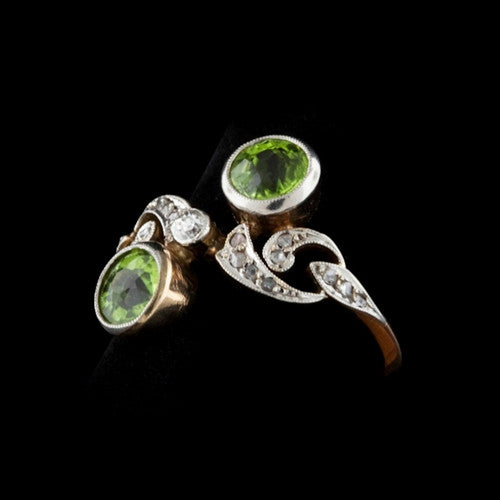 Vintage Peridot & Diamond Ring