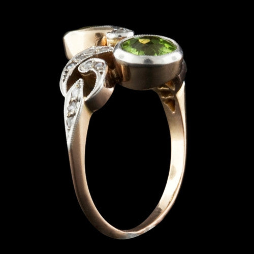 Vintage Peridot & Diamond Ring