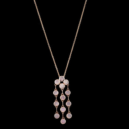 Mother of Pearl & Diamond Rose Gold Necklace