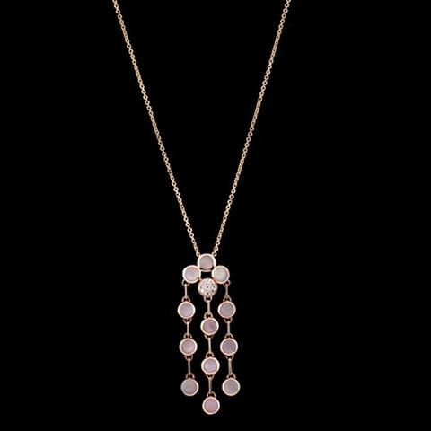 Mother of Pearl & Diamond Rose Gold Necklace