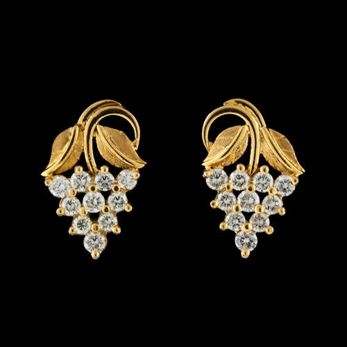 18KT Diamond Grape Earrings