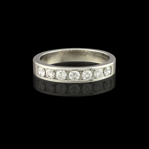 3.5mm 0.50ct tw 7-Stone Diamond Platinum Band