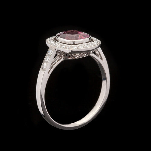1.98ct Natural Padparadscha Sapphire & Diamond Ring