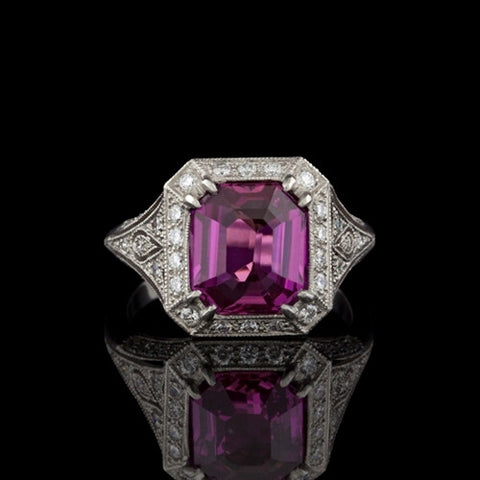 4.03ct Pink Sapphire & Diamond Platinum Ring