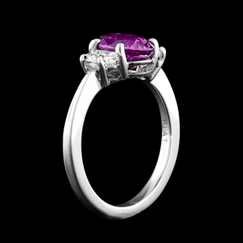 Purple Sapphire & Diamond Platinum Ring