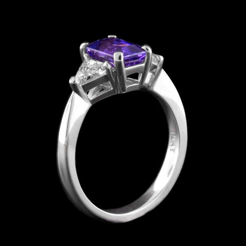 2.05ct Purple Sapphire & Diamond Platinum Ring