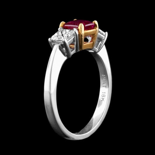 1.13ct Square Ruby & Diamond Ring
