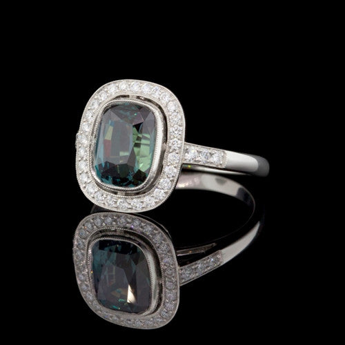 Platinum 3.12ct Alexandrite & Diamond Ring