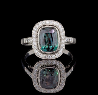 Platinum 3.12ct Alexandrite & Diamond Ring