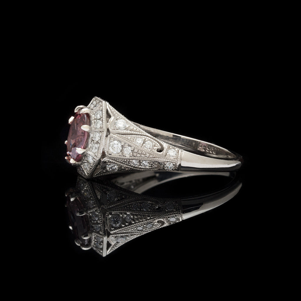 Custom Platinum Ring Featuring 1.40 carat GIA Unheated Sapphire