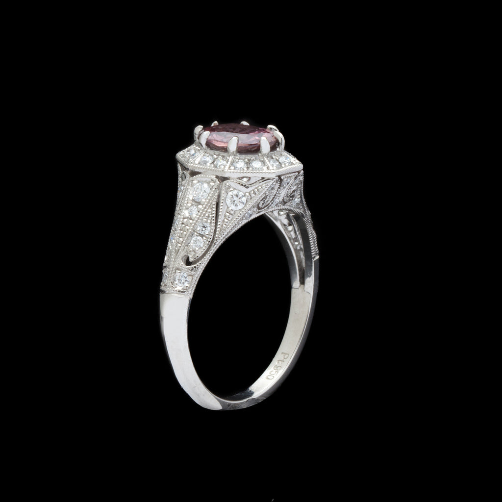 Custom Platinum Ring Featuring 1.40 carat GIA Unheated Sapphire