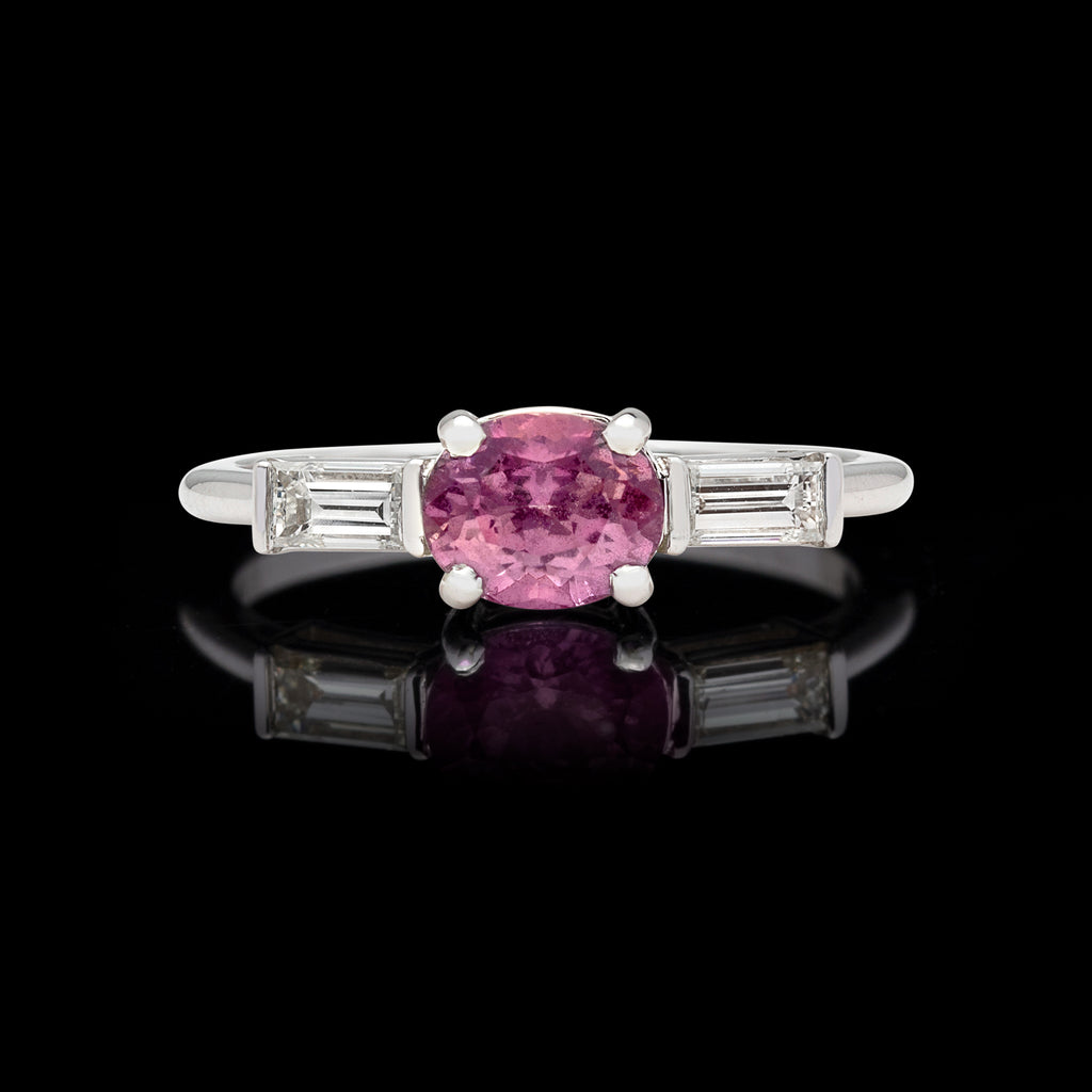 GIA No Heat 1.02-ct Purplish-Pink Sapphire Diamond Ring