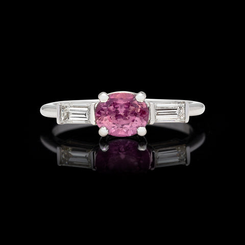 GIA No Heat 1.02-ct Purplish-Pink Sapphire Diamond Ring