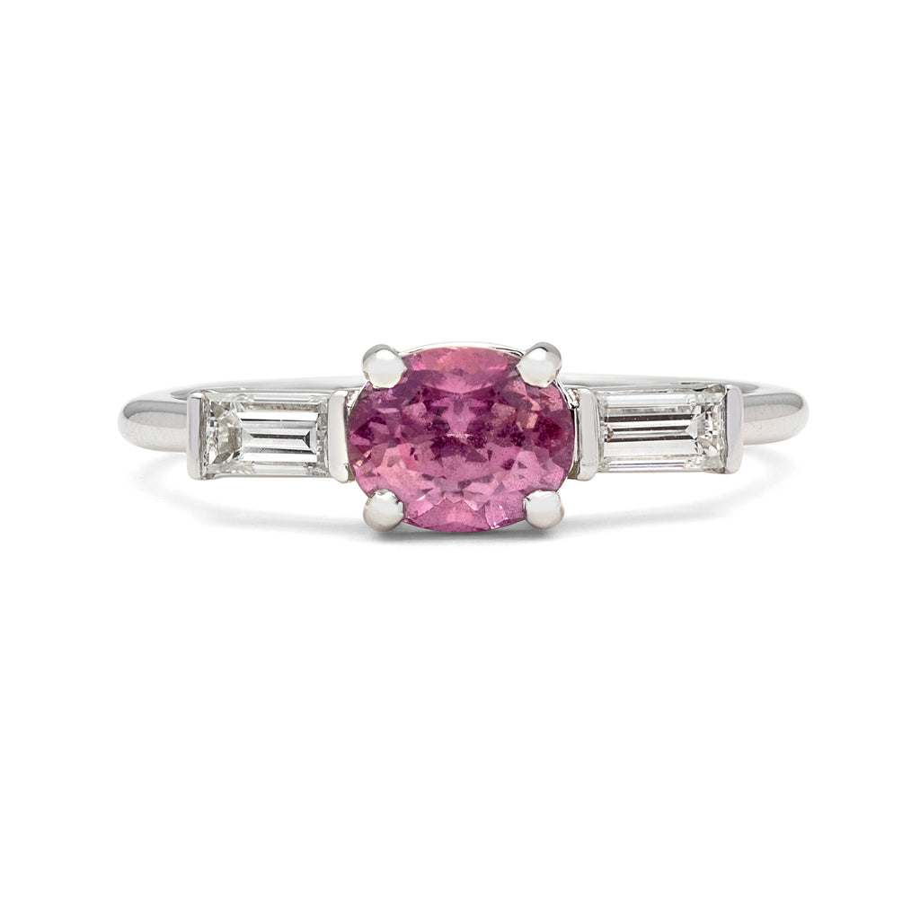 GIA No Heat 1.02-ct Purplish-Pink Sapphire Diamond Ring