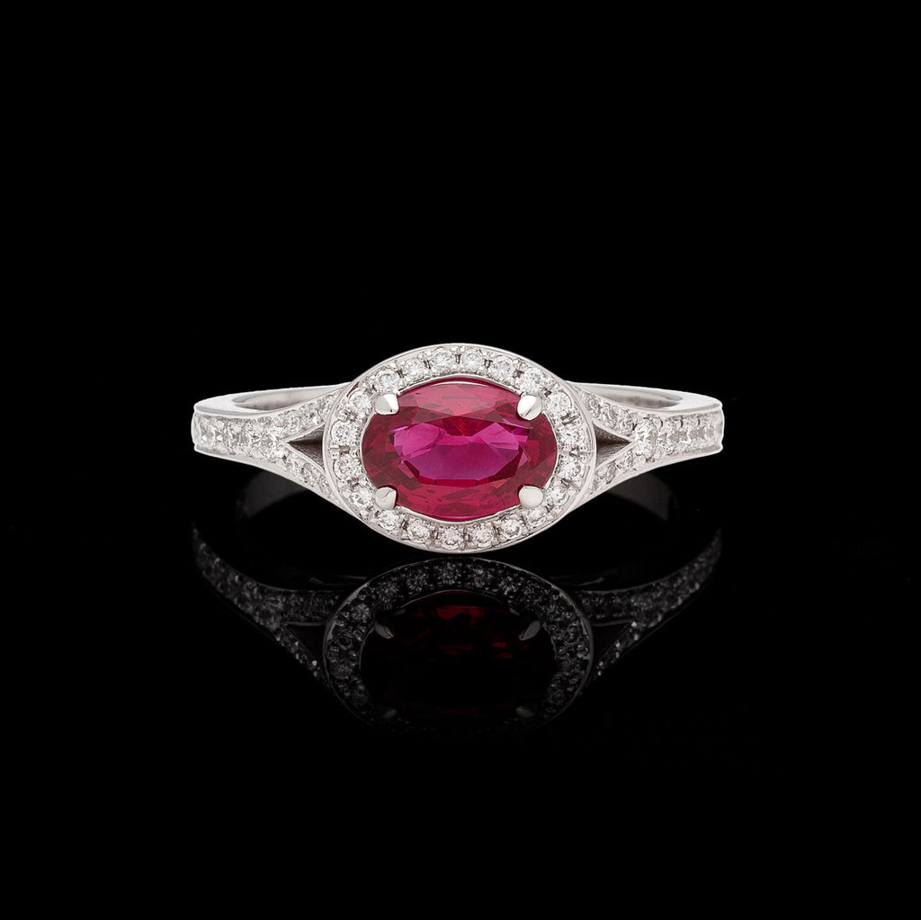 Oval Ruby & Diamond Ring