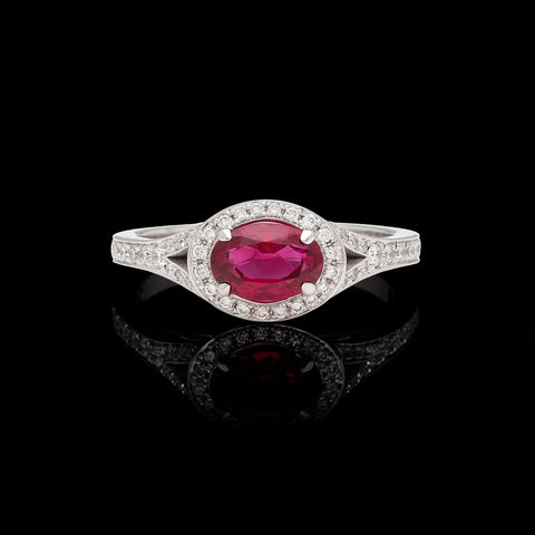 Oval Ruby & Diamond Ring