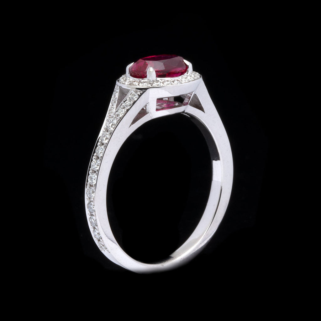 Oval Ruby & Diamond Ring