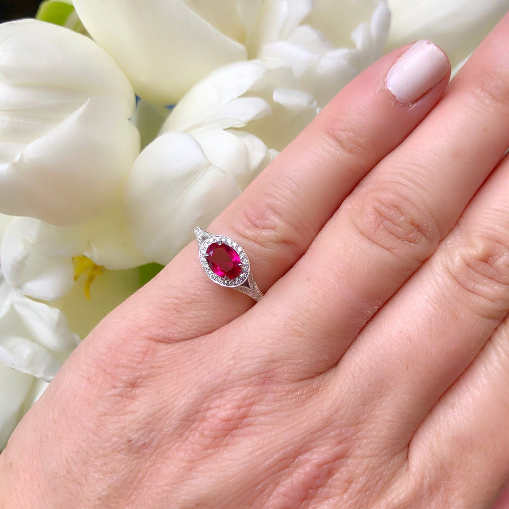 Oval Ruby & Diamond Ring