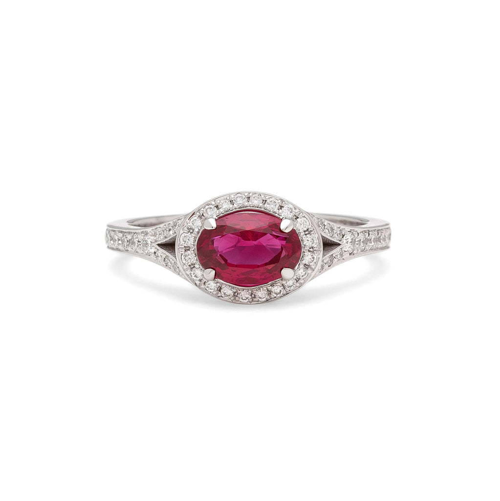 Oval Ruby & Diamond Ring