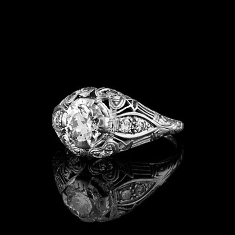 1.38ct tw European Cut Diamond Ring