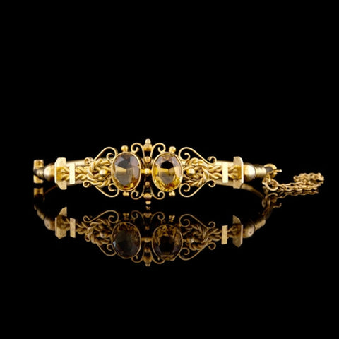 Antique Citrine Bangle Bracelet