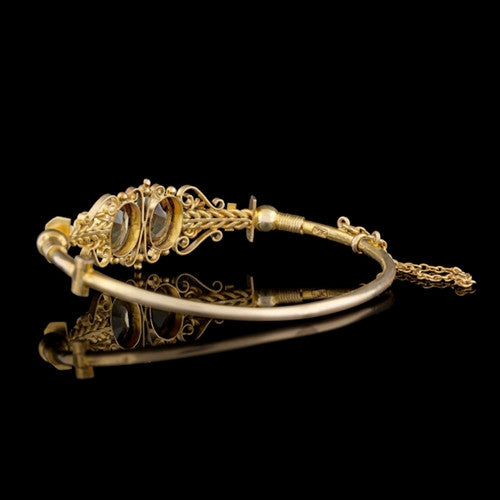 Antique Citrine Bangle Bracelet