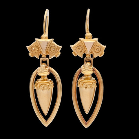 Antique 14Kt Gold Dangle Earrings