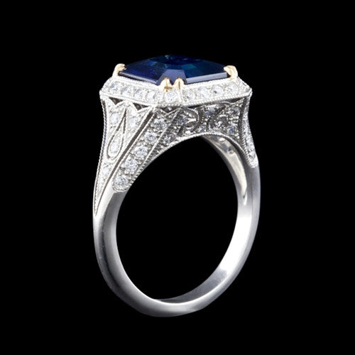 Natural 4.31ct Sapphire & Diamond Ring