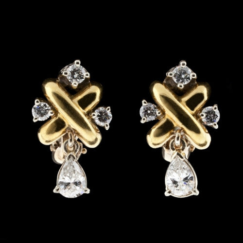 1.28ct tw Diamond 'X' Earrings