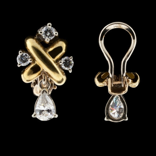 1.28ct tw Diamond 'X' Earrings