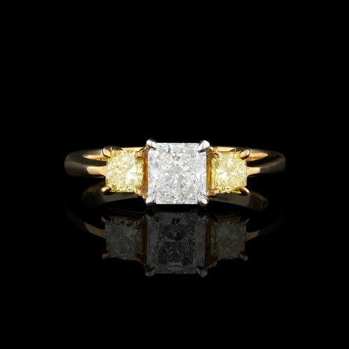 18Kt & Platinum Yellow Diamond Ring