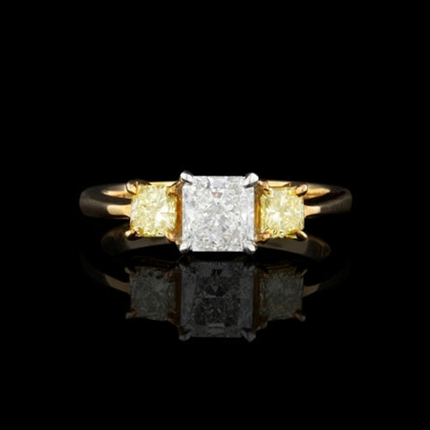 18Kt & Platinum Yellow Diamond Ring