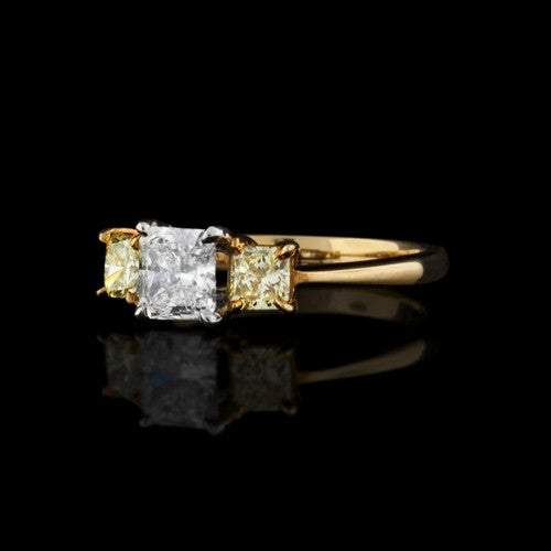 18Kt & Platinum Yellow Diamond Ring