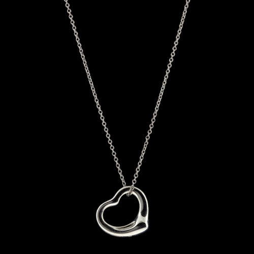 Tiffany & Co. Silver Peretti Open Heart Necklace