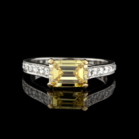 Incredible 1.34ct Fancy Vivid Yellow Diamond Ring by GRAFF